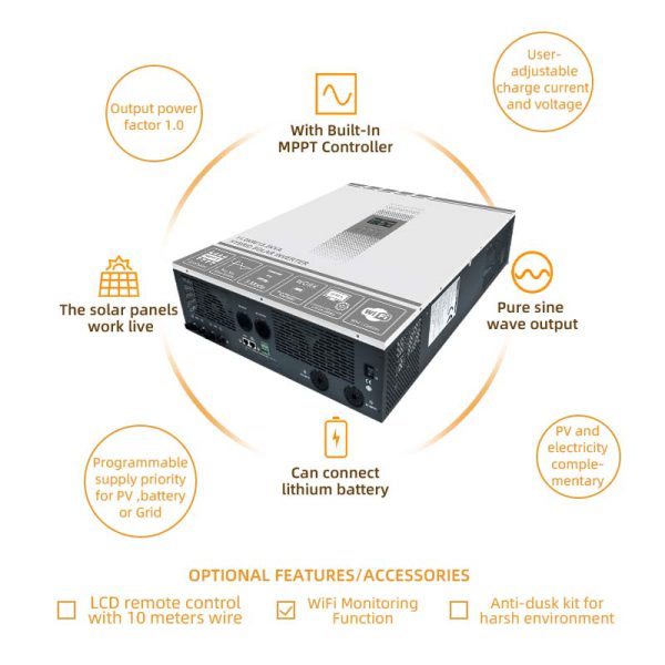 11kw High frequency hybrid solar inverter - Image 2